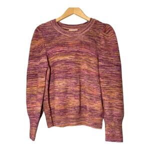 Room 34 Marled Pink Sweater Puff Sleeve